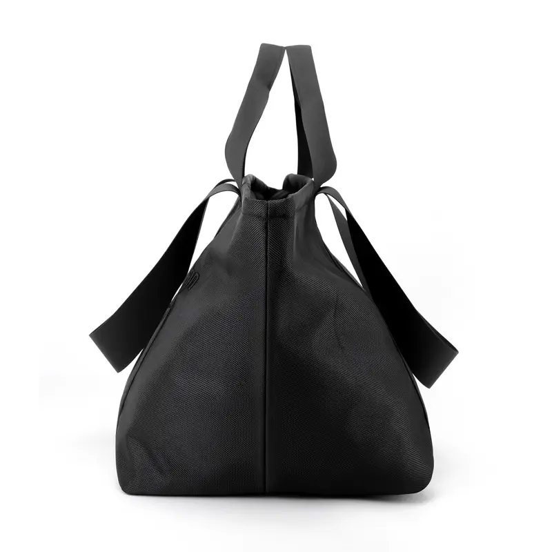 Women's Embroidered Nylon Tote Bag Large Capacity Black - Image 6