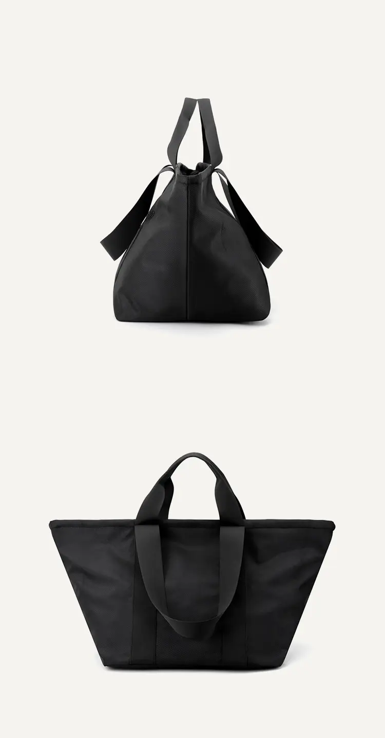 Women's Embroidered Nylon Tote Bag Large Capacity Black — feature 9