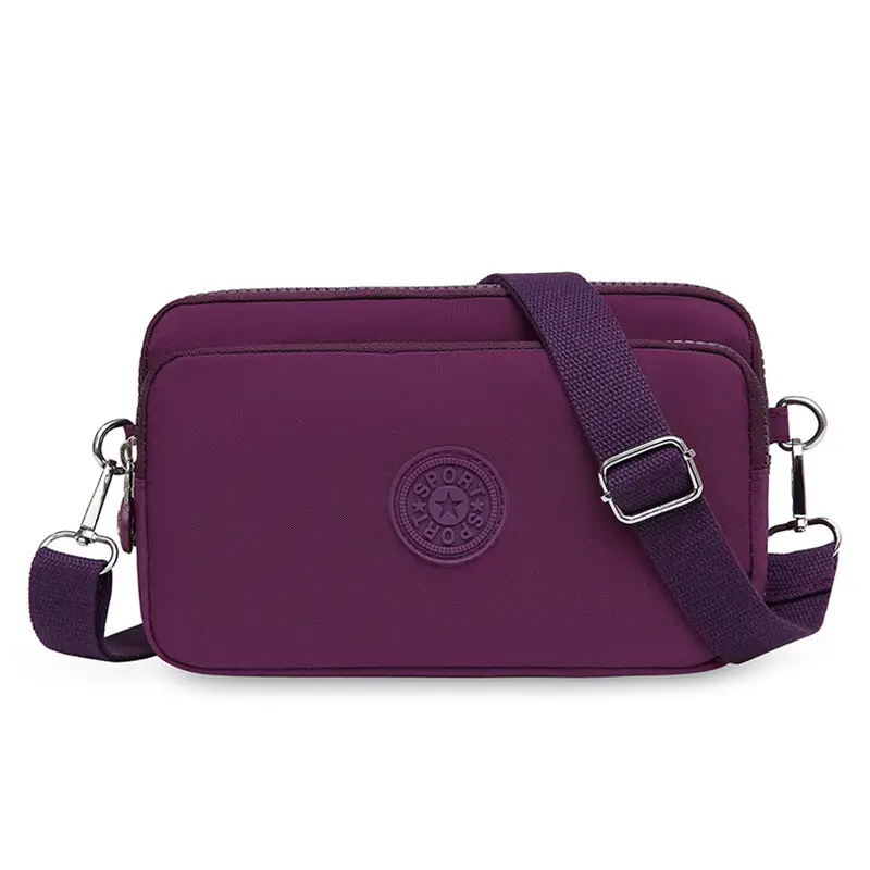 2023 New Oxford Cloth Women's Multi-Layer Shoulder Bag Purple - Image 10