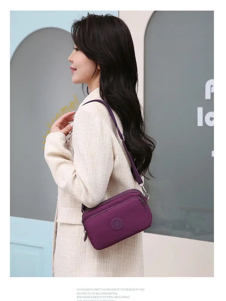 2023 New Oxford Cloth Women's Multi-Layer Shoulder Bag Purple — feature 19