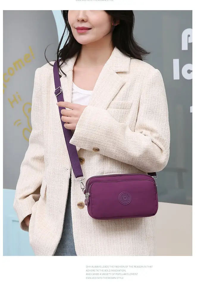 2023 New Oxford Cloth Women's Multi-Layer Shoulder Bag Purple — feature 20