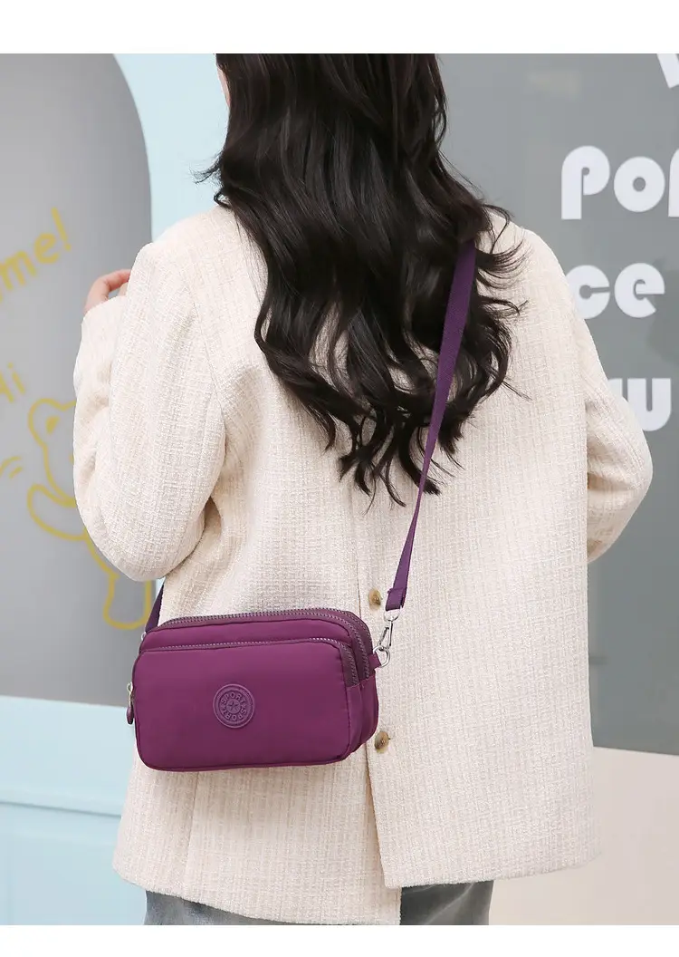 2023 New Oxford Cloth Women's Multi-Layer Shoulder Bag Purple — feature 21