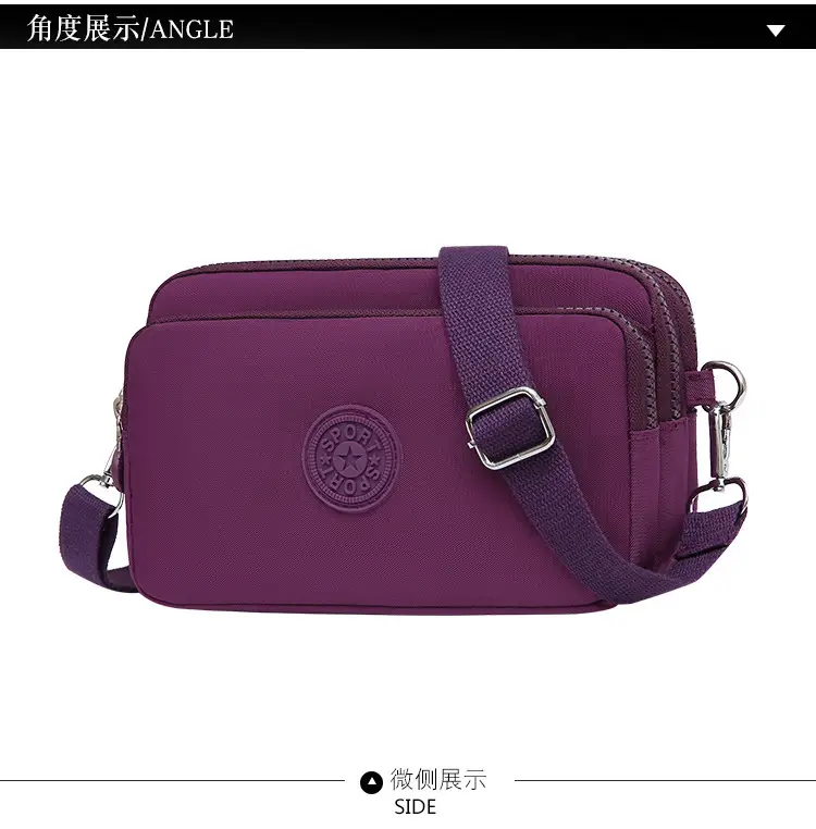 2023 New Oxford Cloth Women's Multi-Layer Shoulder Bag Purple — feature 28