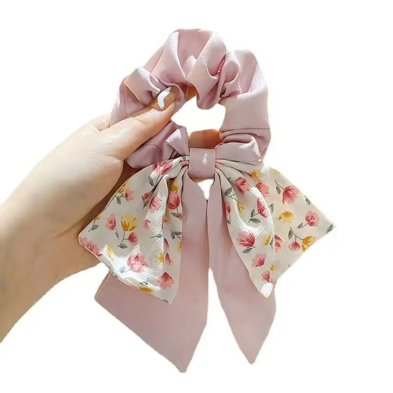 Spring Hair Bow with Floral Ribbon for Women - Image 22