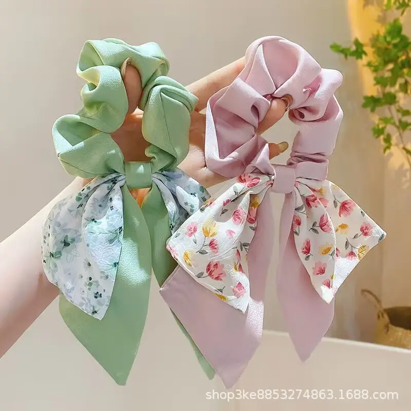Spring Hair Bow with Floral Ribbon for Women — feature 10