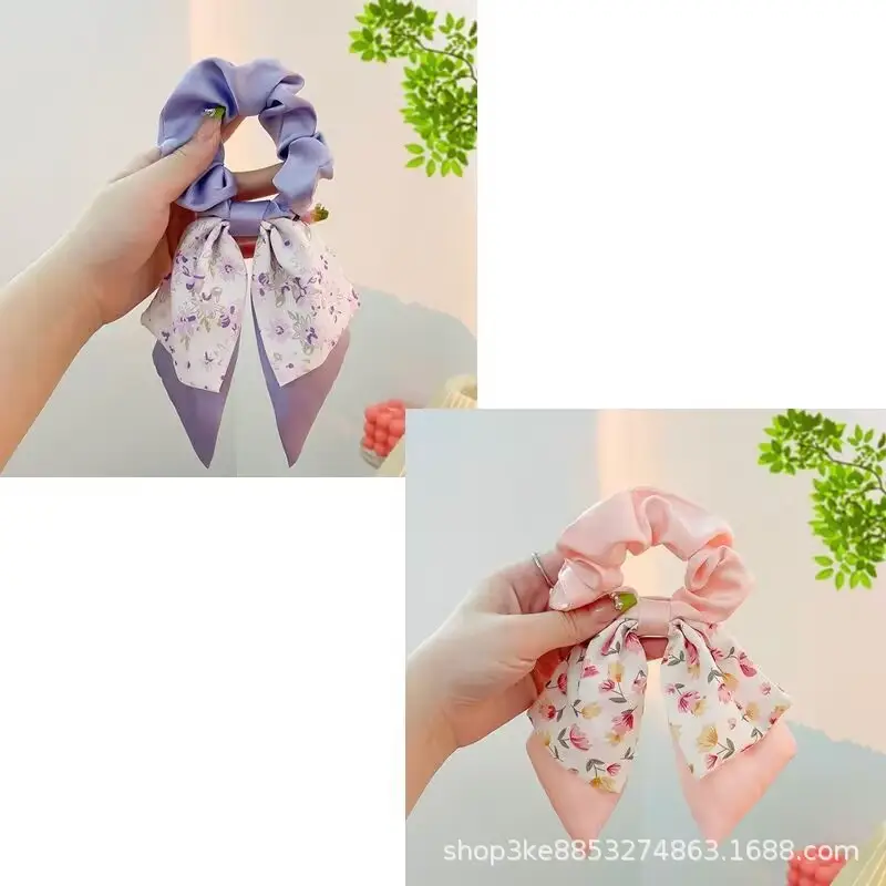 Spring Hair Bow with Floral Ribbon for Women — feature 17