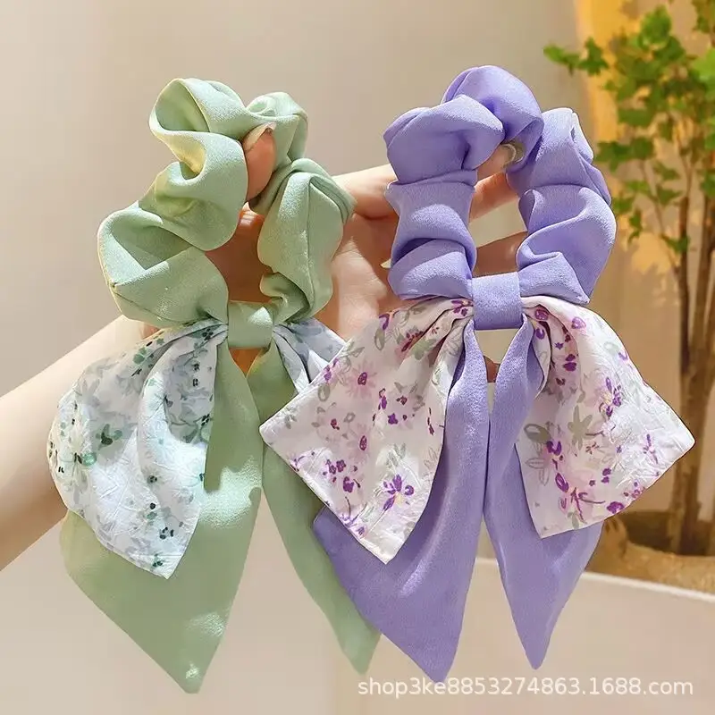 Spring Hair Bow with Floral Ribbon for Women — feature 9