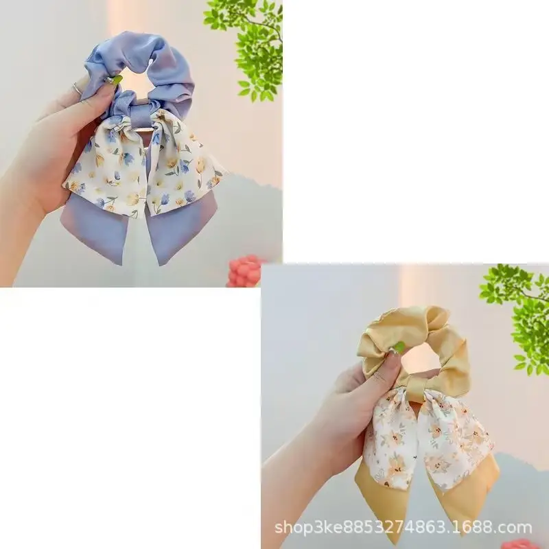 Spring Hair Bow with Floral Ribbon for Women - Image 10