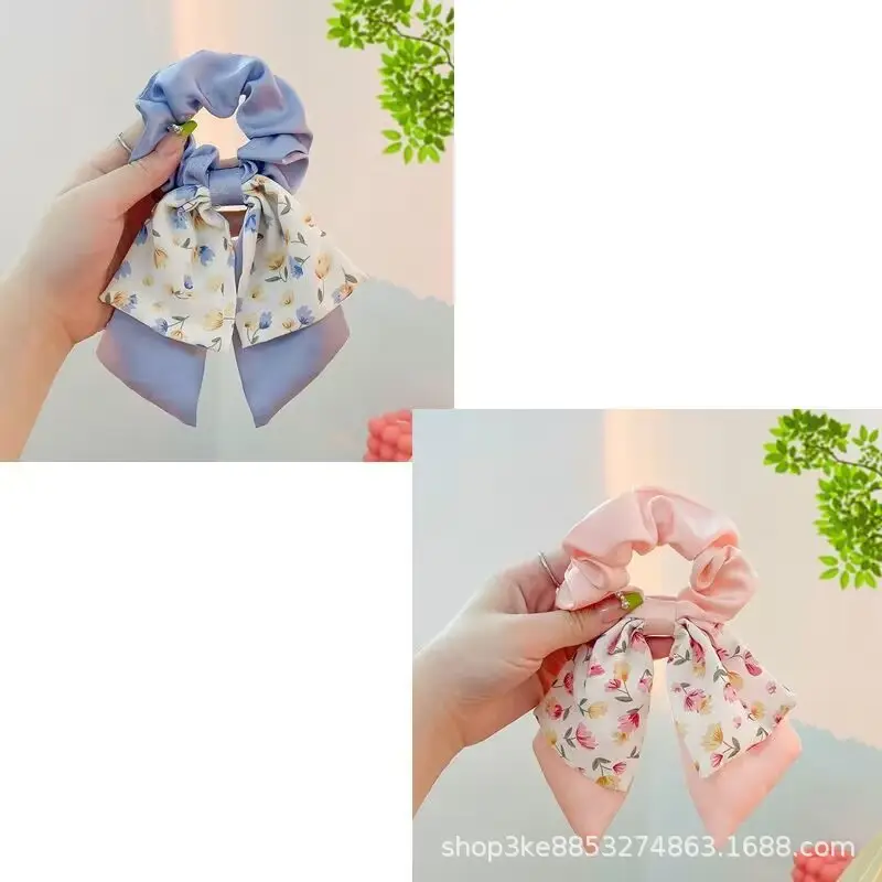 Spring Hair Bow with Floral Ribbon for Women - Image 13