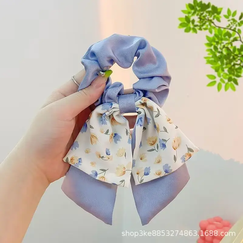 Spring Hair Bow with Floral Ribbon for Women - Image 14