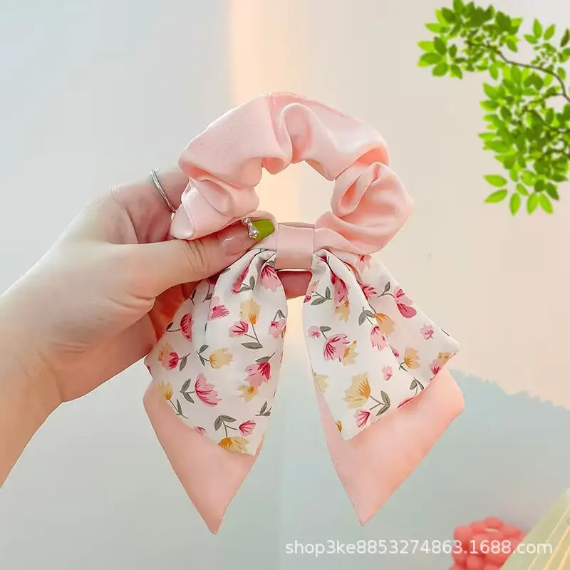 Spring Hair Bow with Floral Ribbon for Women - Image 15