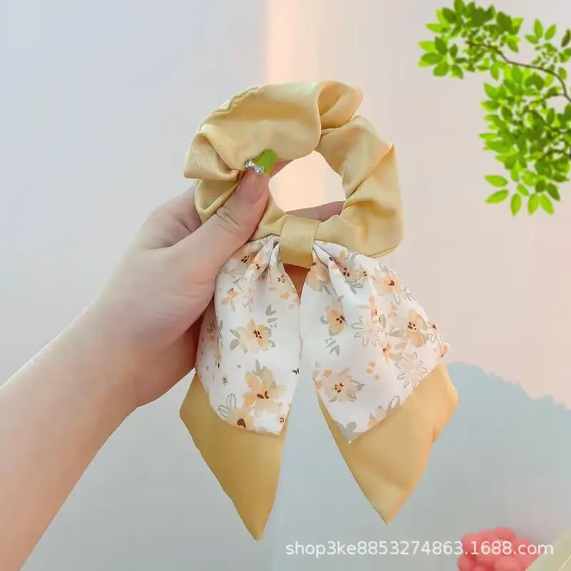 Spring Hair Bow with Floral Ribbon for Women - Image 16