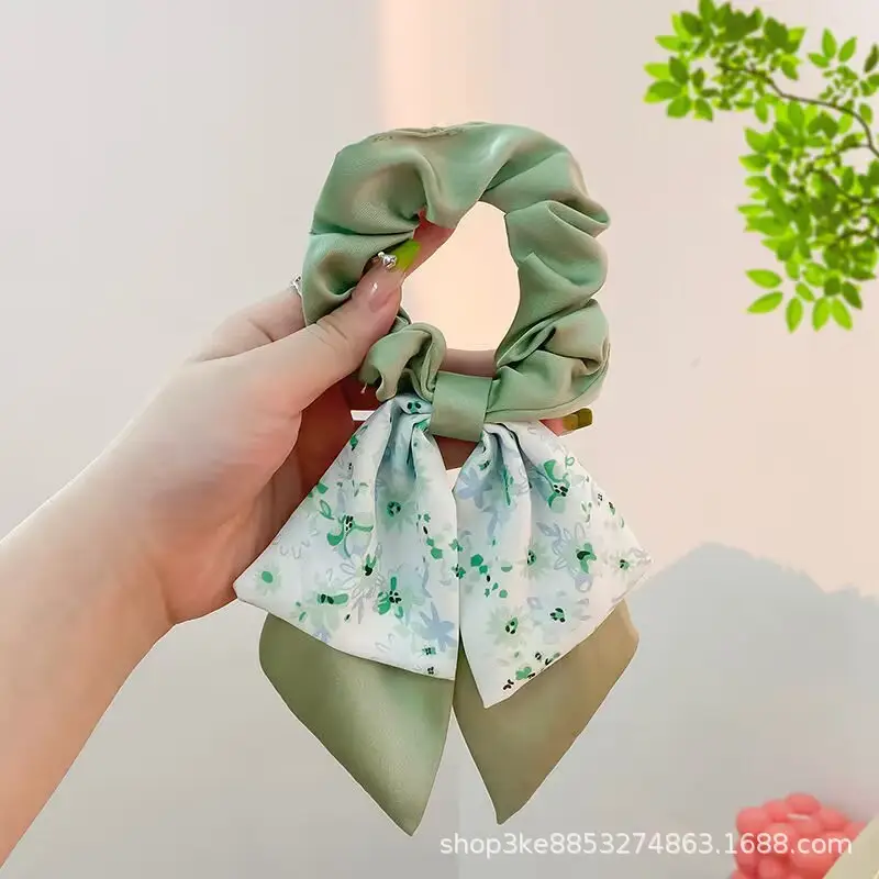 Spring Hair Bow with Floral Ribbon for Women - Image 17