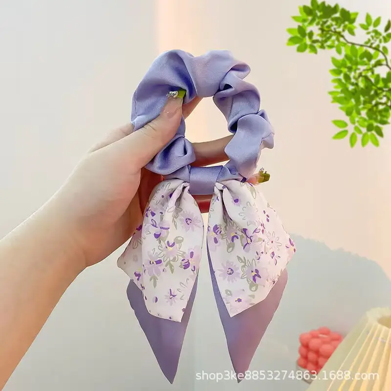Spring Hair Bow with Floral Ribbon for Women - Image 18