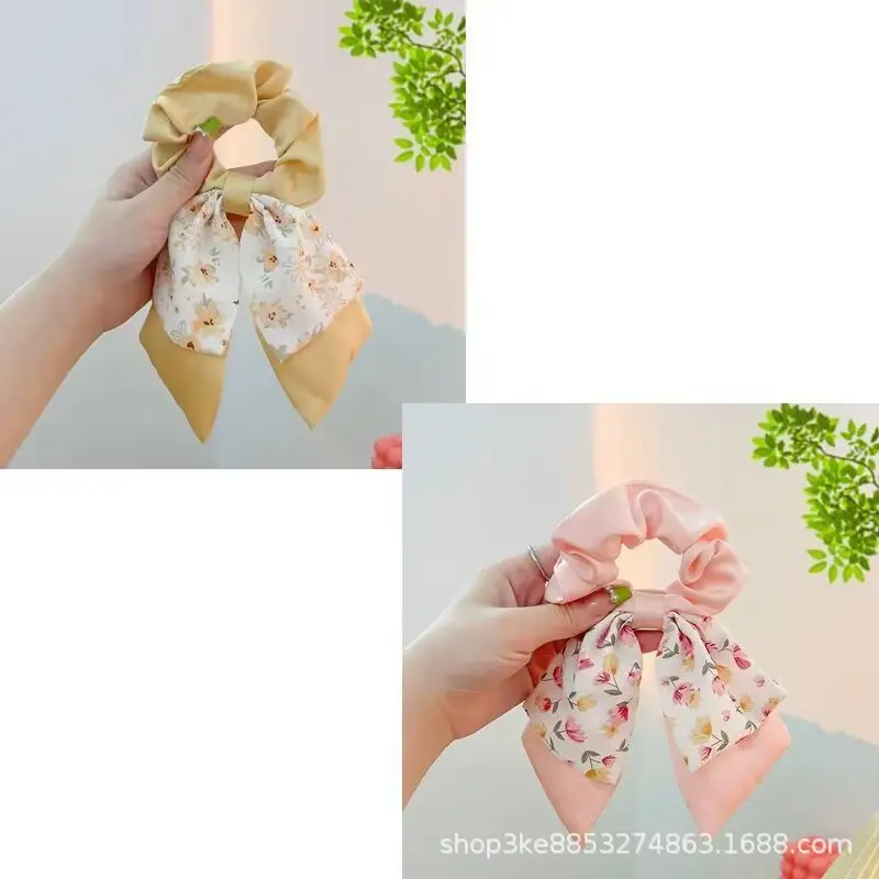 Spring Hair Bow with Floral Ribbon for Women - Image 6