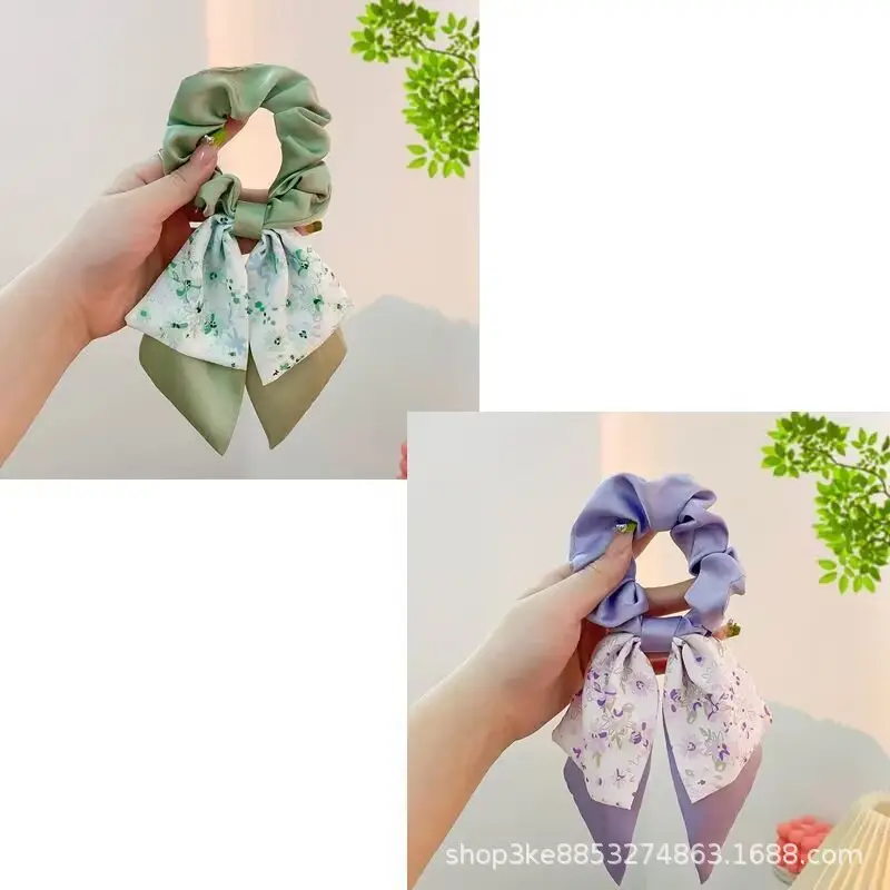 Spring Hair Bow with Floral Ribbon for Women - Image 8