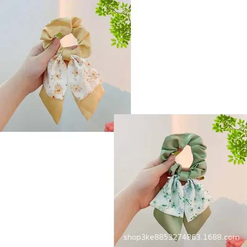 Spring Hair Bow with Floral Ribbon for Women - Image 9