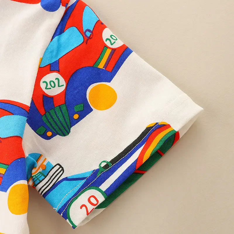 European American Boys T-Shirt Cartoon Print Pure Cotton Summer - Image 5