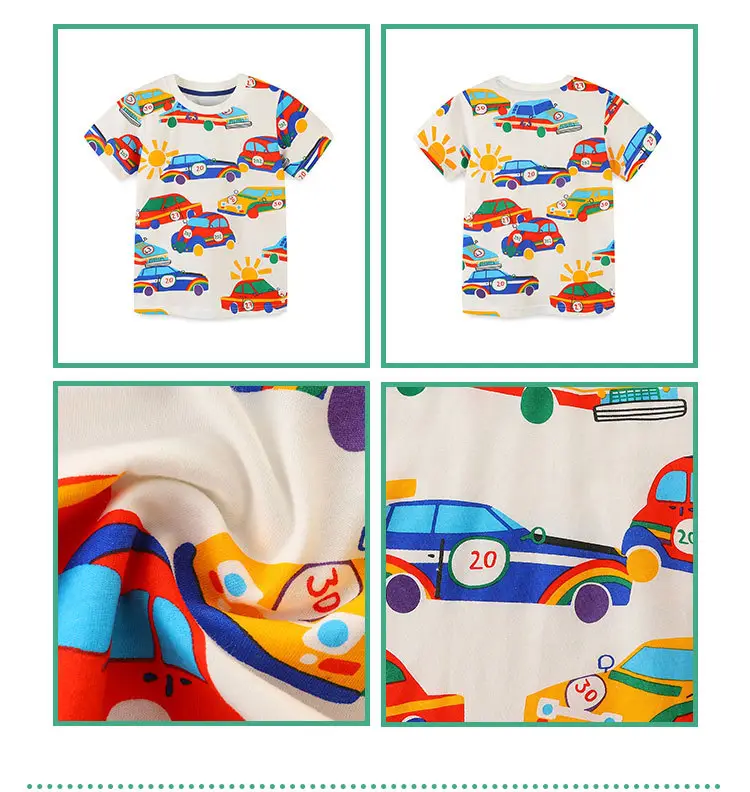 European American Boys T-Shirt Cartoon Print Pure Cotton Summer â feature 38