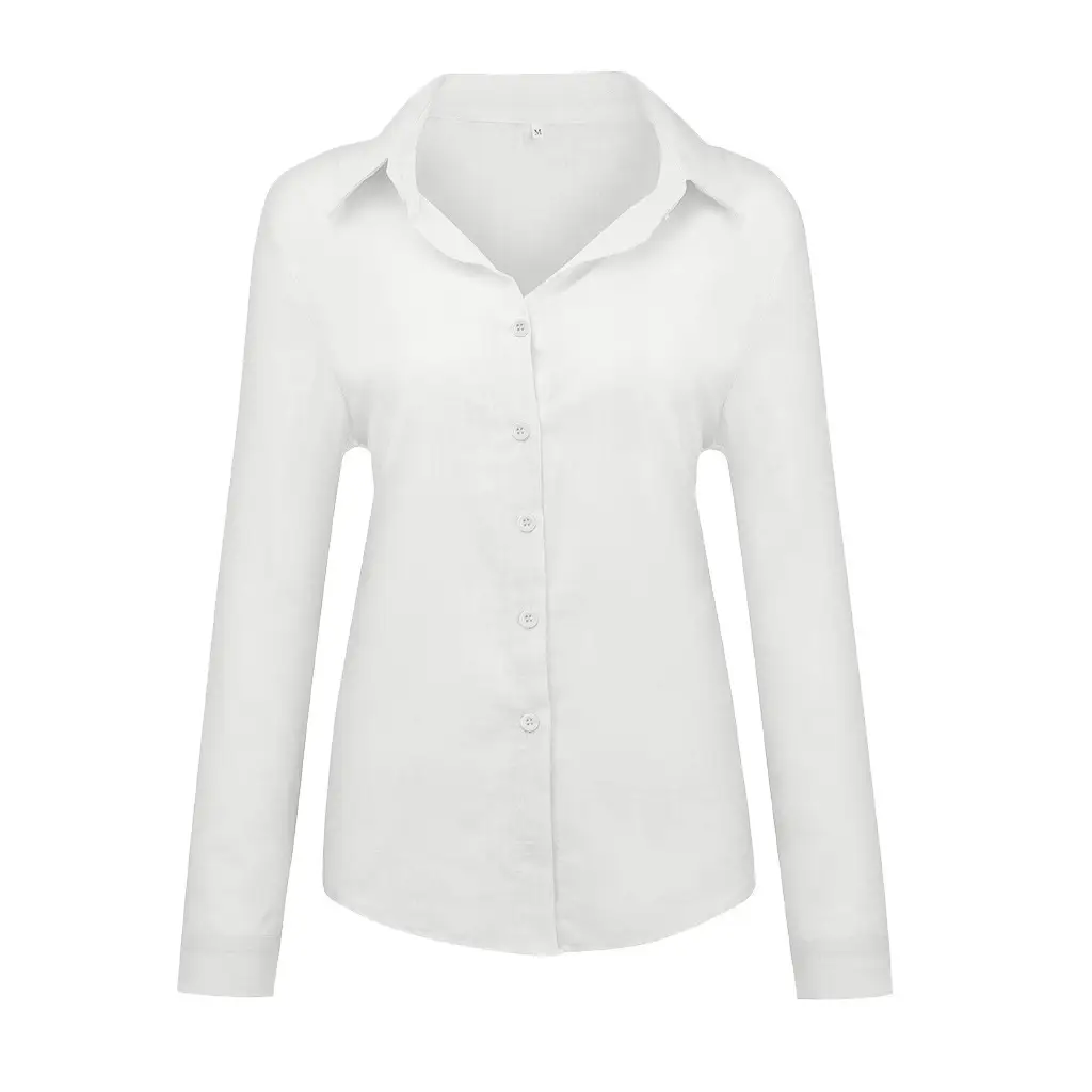 2025 Linen Long Sleeve Shirt White Pink Blue — feature 15