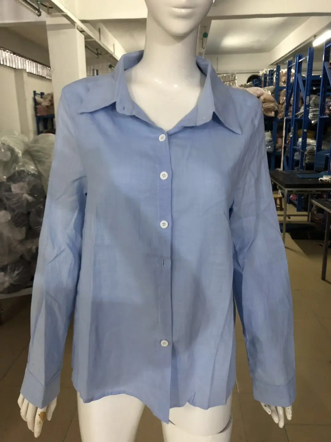 2025 Linen Long Sleeve Shirt White Pink Blue — feature 18