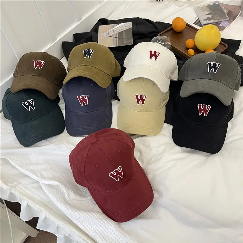 Women's White Letter Baseball Cap Wide Brim Retro Style - Image 11