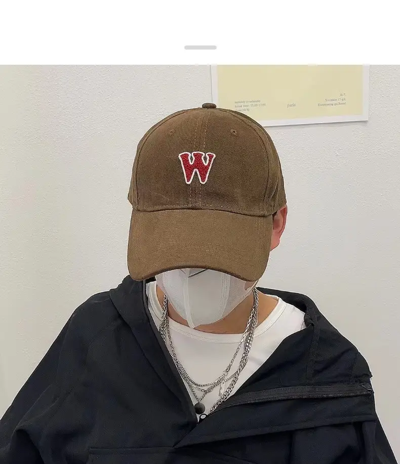 Women's White Letter Baseball Cap Wide Brim Retro Style — feature 7