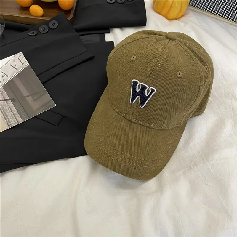 Women's White Letter Baseball Cap Wide Brim Retro Style - Image 2