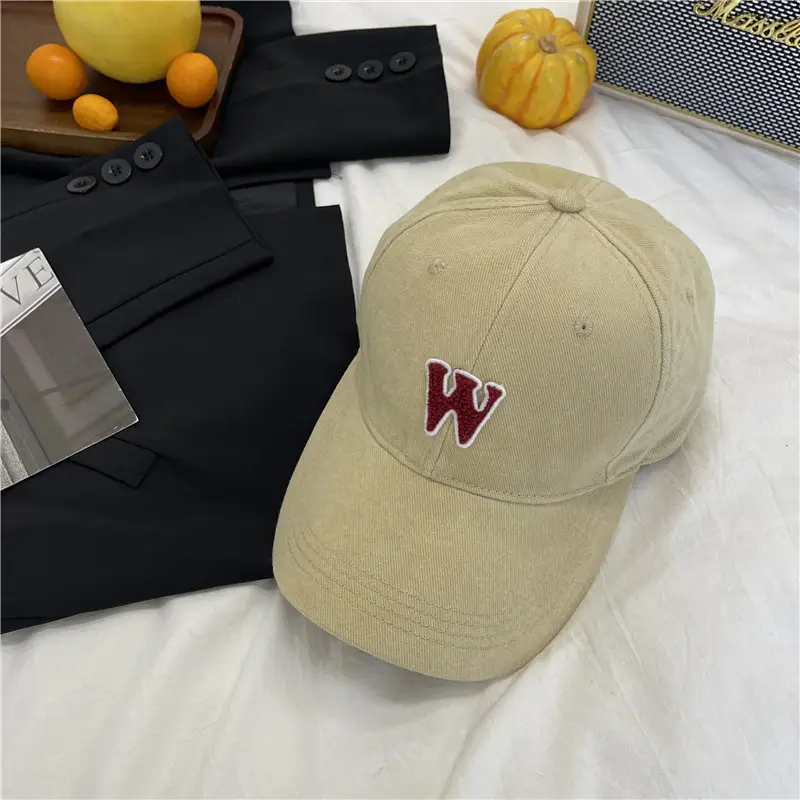 Women's White Letter Baseball Cap Wide Brim Retro Style - Image 5