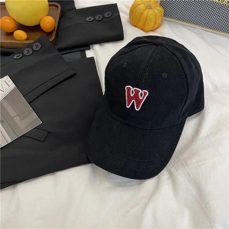 Women's White Letter Baseball Cap Wide Brim Retro Style - Image 6