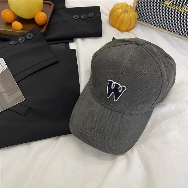 Women's White Letter Baseball Cap Wide Brim Retro Style - Image 8