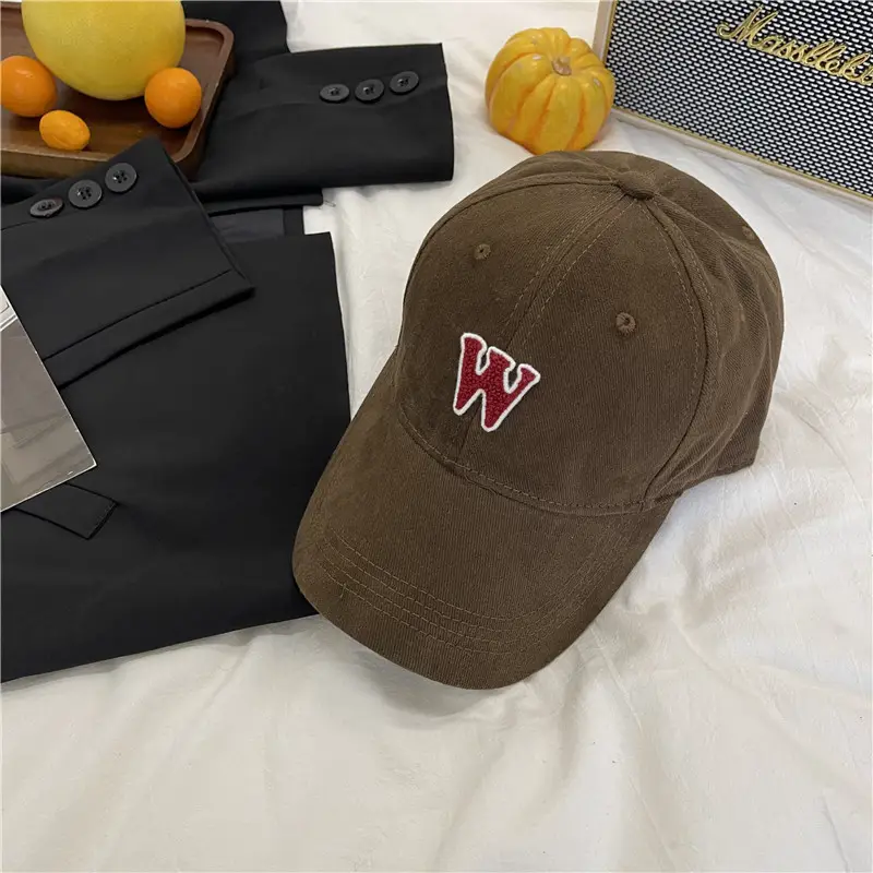 Women's White Letter Baseball Cap Wide Brim Retro Style - Image 9