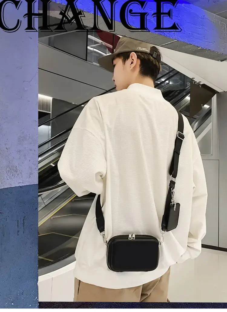 Men's Black Crossbody Bag 2022 Korean Style — feature 1