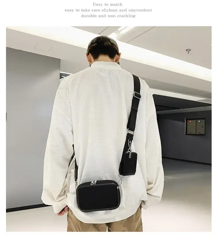 Men's Black Crossbody Bag 2022 Korean Style — feature 10
