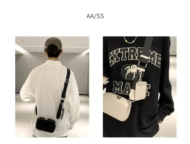 Men's Black Crossbody Bag 2022 Korean Style — feature 3