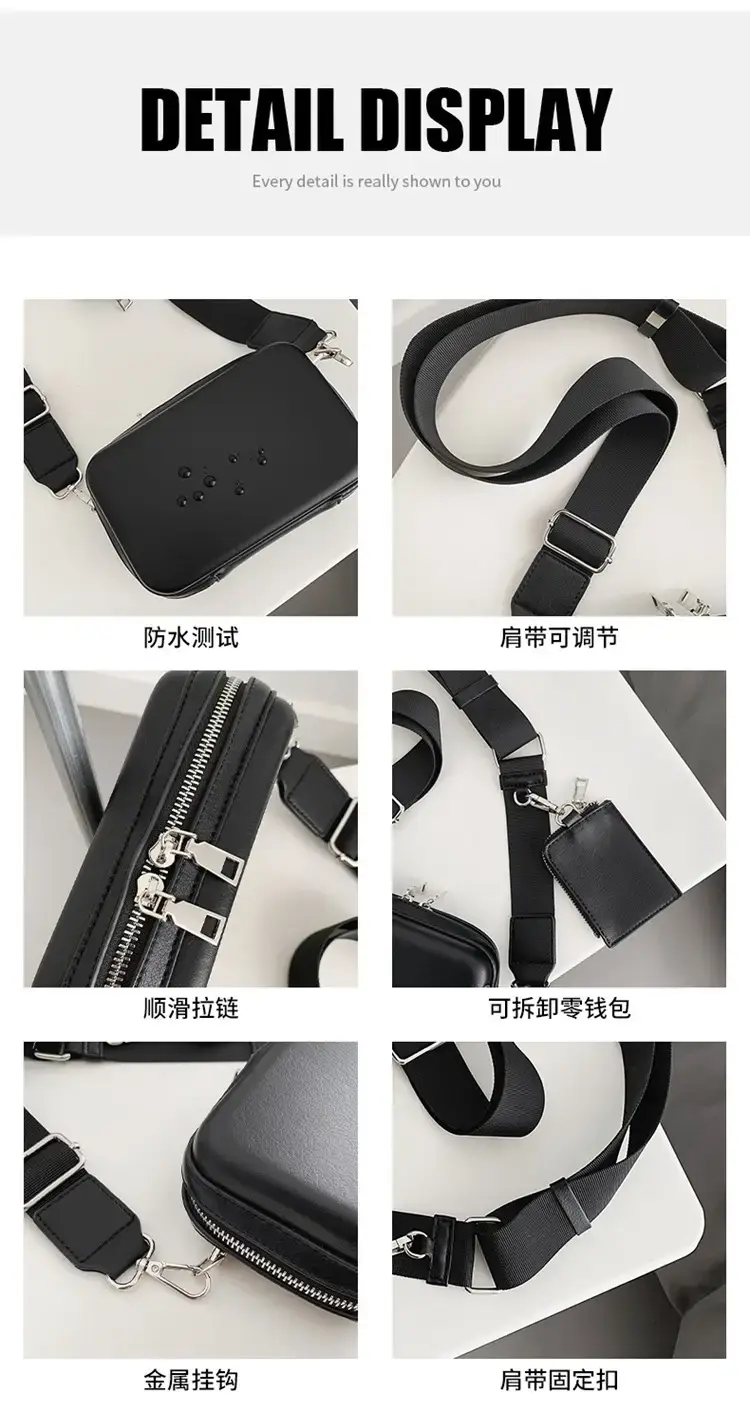 Men's Black Crossbody Bag 2022 Korean Style — feature 35
