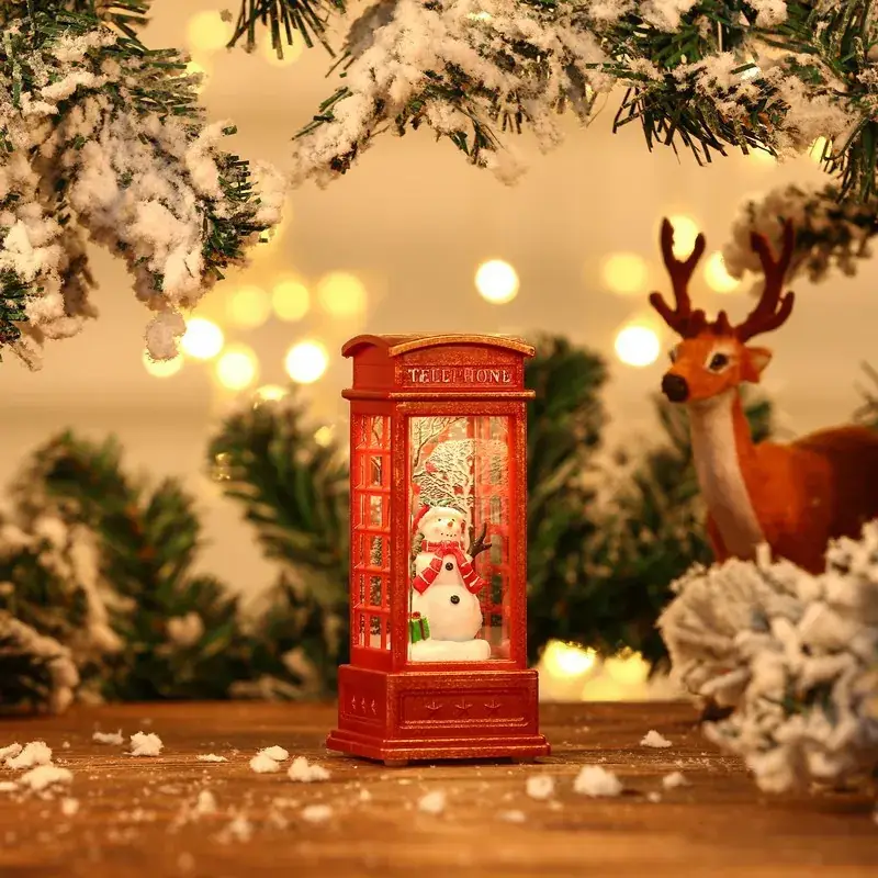 Christmas Telephone Booth Night Lights Small Ornament - Image 2