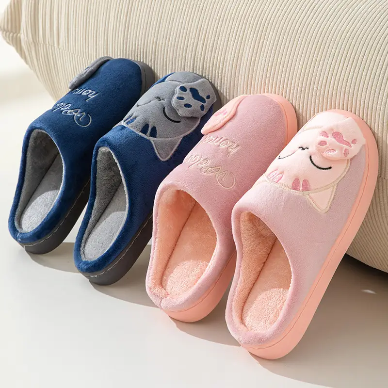 Cross-border Amazon Cotton Slippers Women's Autumn and Winter New Cartoon Lucky Cat Korean Style Cute Warm Indoor Home — feature 14