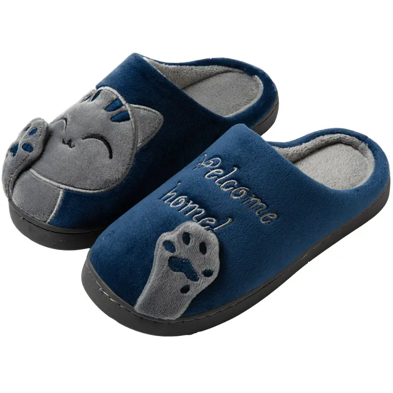 Cross-border Amazon Cotton Slippers Women's Autumn and Winter New Cartoon Lucky Cat Korean Style Cute Warm Indoor Home