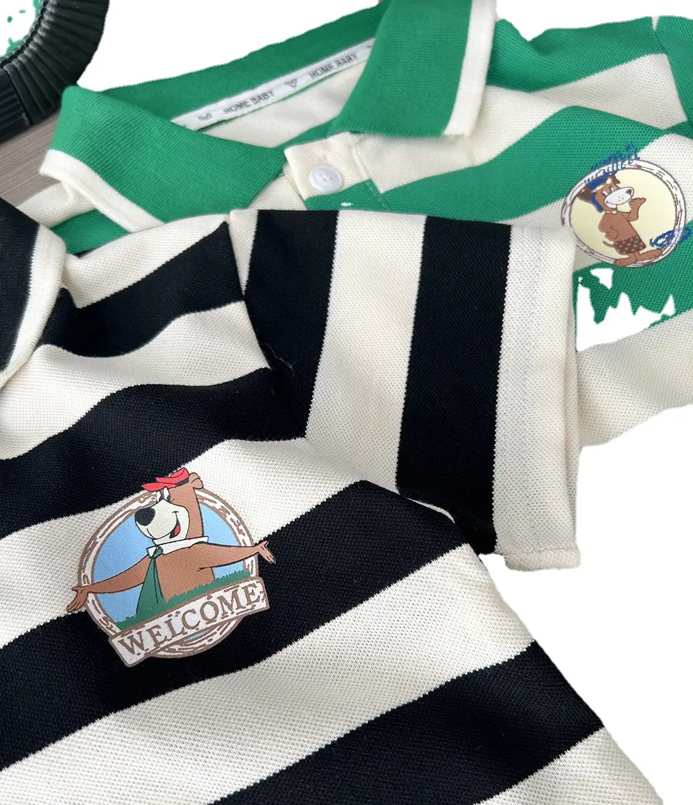 2023 Boys Striped Cartoon Lapel T-Shirt Jacket - Image 7