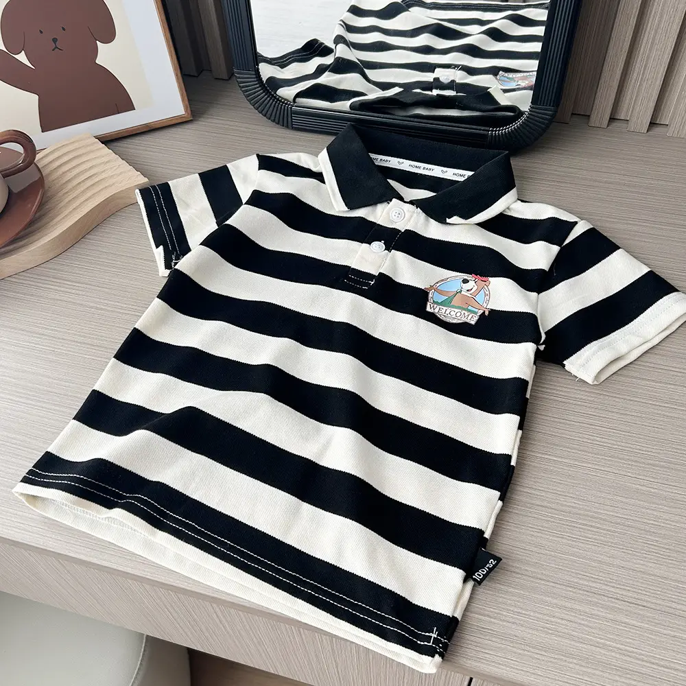 2023 Boys Striped Cartoon Lapel T-Shirt Jacket — feature 2