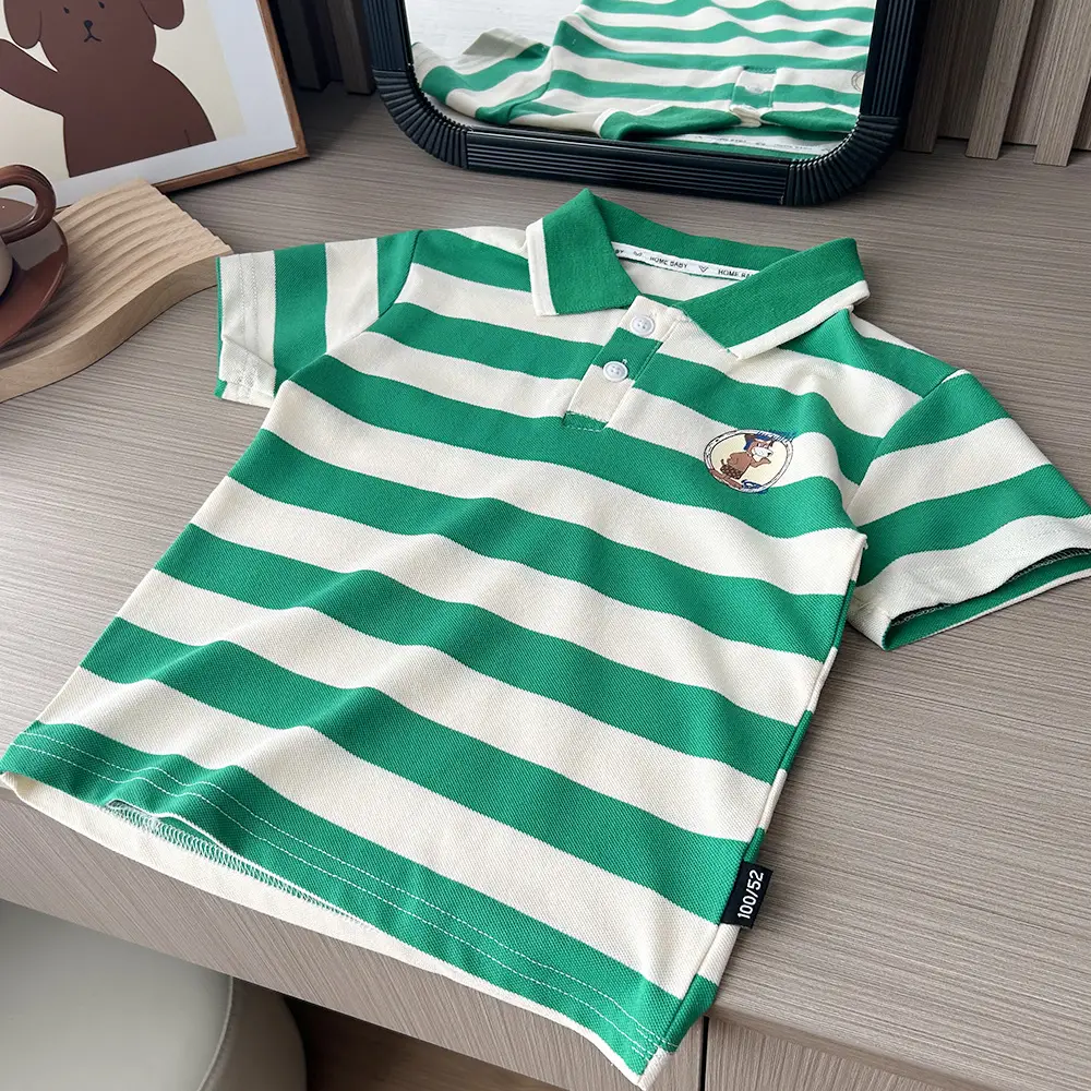2023 Boys Striped Cartoon Lapel T-Shirt Jacket — feature 3