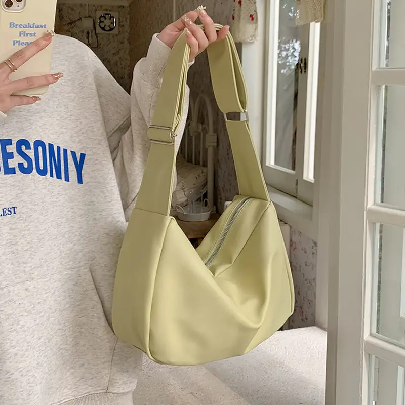 Large Capacity Soft Leather Shoulder Bag for Women Yellow - Image 4