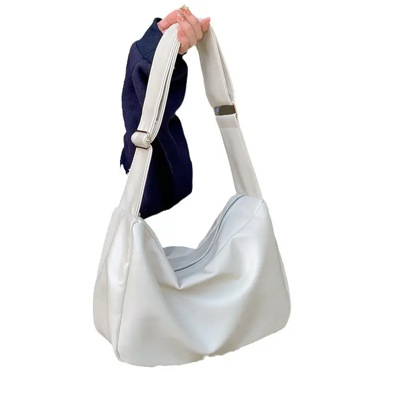 Large Capacity Soft Leather Shoulder Bag for Women Yellow - Image 8