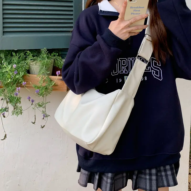 Large Capacity Soft Leather Shoulder Bag for Women Yellow - Image 2