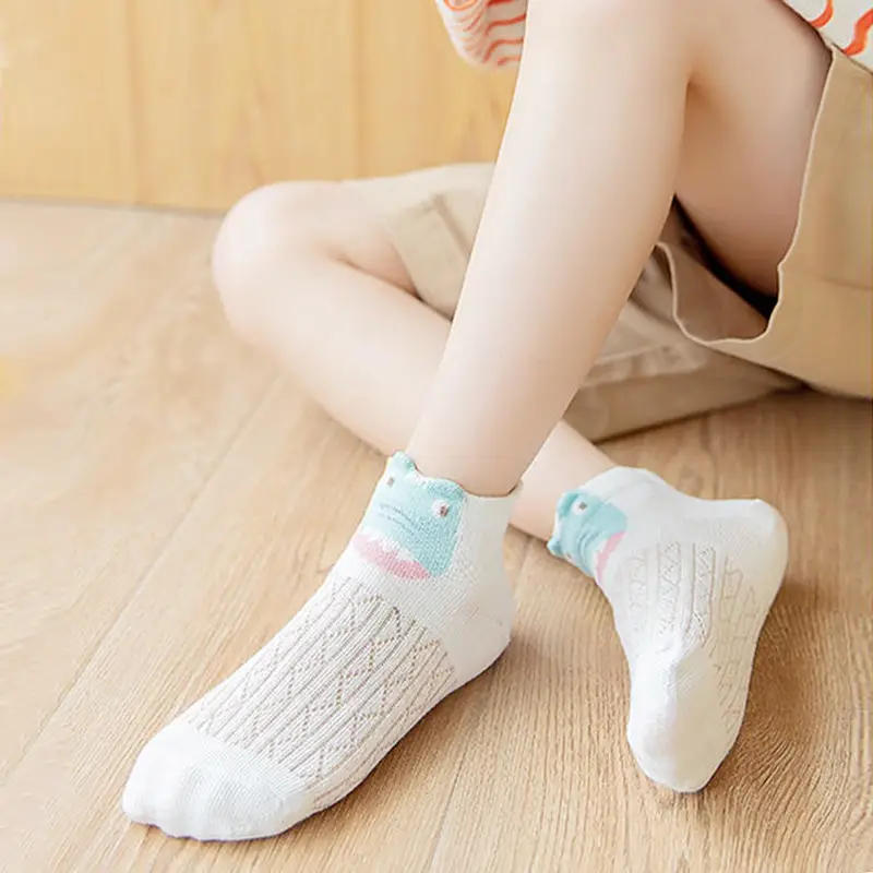 Clearance Children's Summer New Thin Sweat-Absorbent Breathable Animal Mesh Short Low-Cut Boat Socks Unisex Children's Socks Wholesale