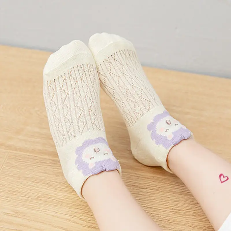 Clearance Children's Summer New Thin Sweat-Absorbent Breathable Animal Mesh Short Low-Cut Boat Socks Unisex Children's Socks Wholesale