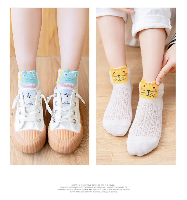 Clearance Children's Summer New Thin Sweat-Absorbent Breathable Animal Mesh Short Low-Cut Boat Socks Unisex Children's Socks Wholesale — feature 4