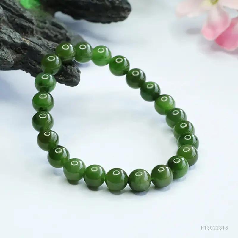 Guan Yu Jadeite Bracelet Green Women's Russian Material — feature 11