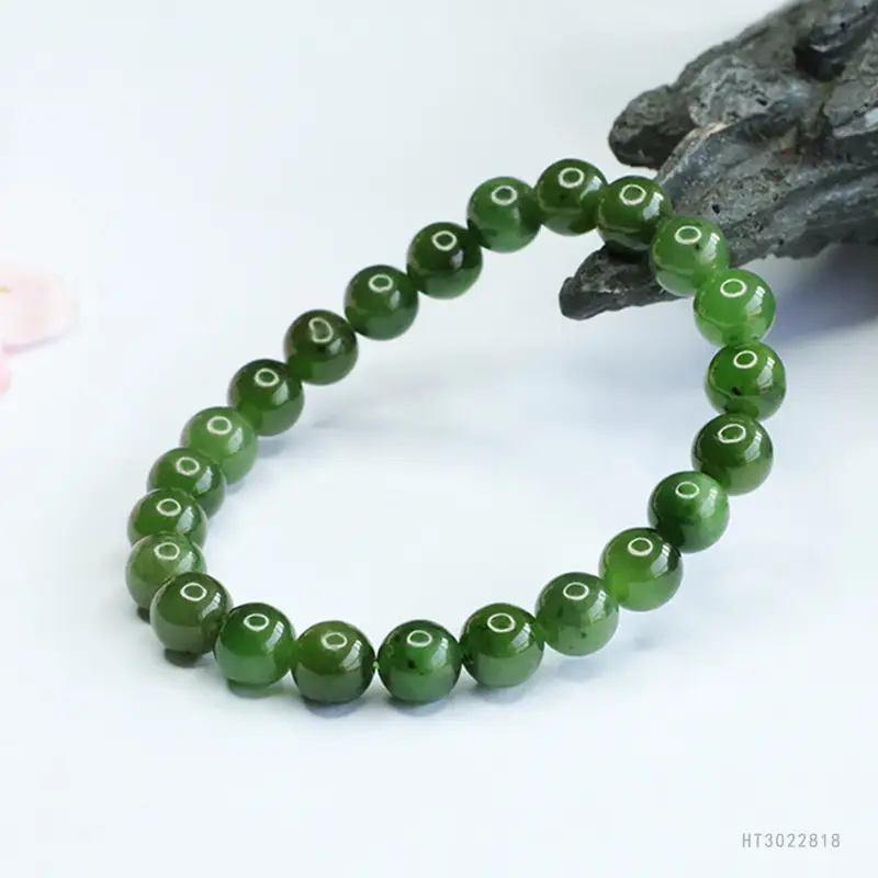 Guan Yu Jadeite Bracelet Green Women's Russian Material — feature 12